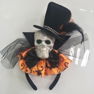 Diadema de <span class=keywords><strong>esqueleto</strong></span> para mujer de Halloween, diadema de flores moradas negras con diamantes de imitación para niñas, niños y adultos - Product Image 2