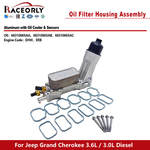 RACEORLY 68310865AA Ensemble de boîtier de filtre à huile en aluminium pour Jeep Grand Cherokee Dodge RAM 3.0 3.6 ERB EHW - Product Image 1