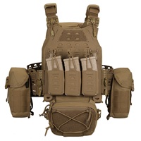 Chaleco Táctico Modular Kango Coyote Brown con Corte Láser, Liberación Rápida y Sistema MOLLE Completo
