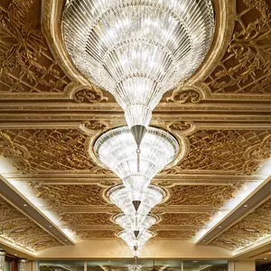 Lampadario di cristallo di lusso con grande progetto di alta qualità per la decorazione della Lobby dell'hotel