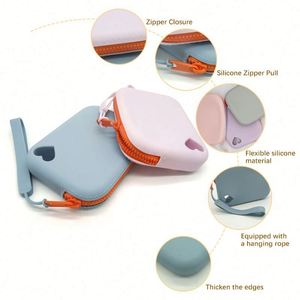 Nouvelles mini-sacs de rangement en silicone à fermeture éclair pour câbles de données, écouteurs, cosmétiques, collations et monnaie, élégants et adorables - Product Image 6
