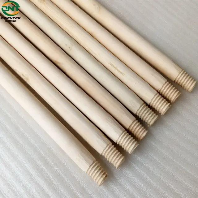 Vassoura de madeira natural bastão de bambu