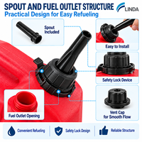 Réservoir de carburant portable 3L en PEHD 3mm avec bec verseur, bouchon de ventilation et fixation sécurisée pour Argo, VTT, moto tout-terrain