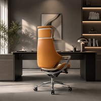 Nouveau modèle 2024, fauteuil de bureau exécutif ergonomique à dossier haut en cuir véritable avec appui-tête réglable pour les cadres de direction