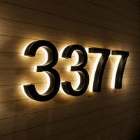 Letrero de Número de Casa LED Personalizado de Acero Inoxidable de Alta Luminosidad, Transformador de CC de Neón, Impermeable IPX6, Ecológico, Publicitario y Direccional