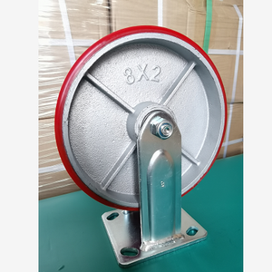 4 5 6 8 Zoll hohe Last 200-400 KGS A40 Gusseisenkern kariert PU-Fläche drehbar Schwerlast-Radschleifer Radschloss OEM-Betrieben - Product Image 5