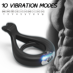 Anillo de pene de alargamiento vibrador Sexual de goma de silicona recargable USB para hombres <span class=keywords><strong>sexo</strong></span> - Product Image 6