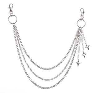 Star Pattern Multi Layered Waist <b>Chain</b> Zinc Alloy Punk Style Hip Hop Fashion Body <b>Chain</b> Daily Wear White K - Product Image 5