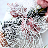 Accessoires de broderie pour robe de mariée, faits main, style Europe-Amérique, en fil de soie, légers, respirants, garniture en dentelle florale