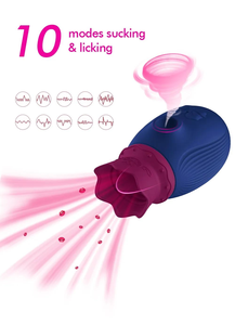 Dropshipping Rose Rode Usb Dubbele G Spot Clitoral Seksspeeltjes Oraal Kutje Likken Zuigen Mini Magische Tong Vibrator Voor Vrouwen - Product Image 3