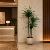 Arbre artificiel Dracaena Marginata au toucher réel, 180 cm (6 pieds), plante artificielle en pot, PE écologique, résistant aux UV, pour restaurant