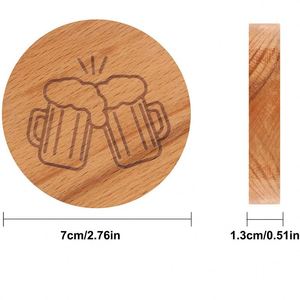 Décapsuleur en bois rond personnalisé avec logo, aimant intégré, vente en gros usine - Product Image 3