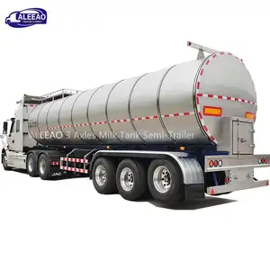 Remorque de réservoir de lait frais en acier inoxydable 304 avec 3 essieux camion-citerne de lait remorque de transport de lait frais