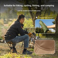 Chaise pliante ultra-légère et portable en alliage d'aluminium et tissu Oxford, à trois pieds, rotative à 360°, pour camping, plage et pêche en extérieur