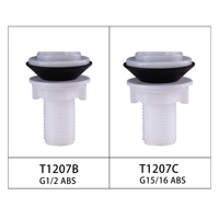 Robinet de remplissage à flotteur en plastique pour réservoir de chasse d'eau de toilettes T1207, Robinet de remplissage à flotteur en plastique pour WC