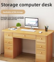 Bureau en bois MDF avec tiroirs de rangement, table d'ordinateur multifonctionnelle pour l'écriture et l'étude, idéale pour le bureau à domicile ou la chambre.