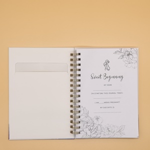 Cubierta de papel de <span class=keywords><strong>libro</strong></span> de memoria de embarazo con espiral A5 para madres primerizas y experimentadas con foto de sonograma - Product Image 5