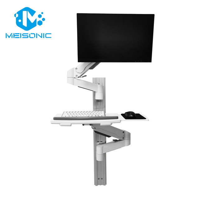 WS-GA02KB-2 Dual Monitor Arm Stand Heavy-Duty Adjustable Mouse Keyboard Stand for Dual Monitors 90 Degree Tilt Angle New Product
