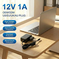 Adaptateur secteur universel EU 12V 1A, 12V1000mA AC 100-240V AC DC 12V1A, alimentation 12W pour moniteur LCD, bande LED