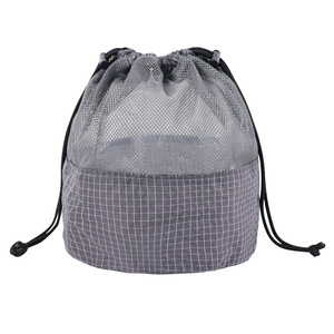 Mesh <b>Patchwork</b> Drawstring Beach Foldable Lightweight Casual Storage <b>Bag</b> For Travel Outdoor Customizable Sundries Organizer - Product Image 2
