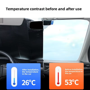 Chongteng cao cấp Thiết kế laser phía trước kính chắn gió bóng RÂM UV bảo vệ dù để che nắng cho xe ô tô có thể gập lại lá nhôm làm bằng polyester - Product Image 4