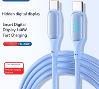 Câble USB C PD100W 65W avec affichage LED en silicone, charge super rapide, câble PD pour ordinateur portable, chargeur Type C, câble de données