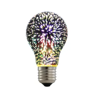 크리스마스 파티 Led 장식 유리 전구 분위기 장식 램프 3D LED 다채로운 불꽃 놀이 전구 램프