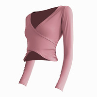 Camiseta Deportiva de Manga Larga para Mujer, Estilo Yoga, Sensación Ligera, Moldea la Cintura, Ajustada, Transpirable, para Danza y Running