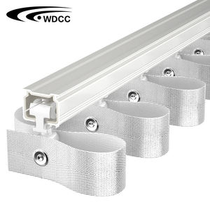 Rail de rideau métallique à plis ondulés simples pour plafond avec barre silencieuse en PVC, plis en S, en aluminium - Product Image 1