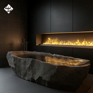 Bañera de Piedra Natural Irregular, Bañera Independiente de Roca Rugosa para Baños de Villas de Lujo, Hoteles y Spas - Product Image 1