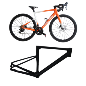 Telaio in fibra di carbonio per bici da strada ultraleggera con stelo e freni a disco curvi - Product Image 6