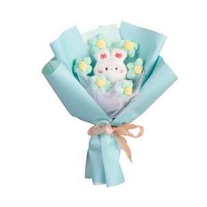 Bouquet <span class=keywords><strong>di</strong></span> Peluche a Forma <span class=keywords><strong>di</strong></span> Coniglio dei Desideri per Compleanno e Tanabata, con Fiori Lavorati a Maglia, per Amici e Fidanzate - Product Image 4