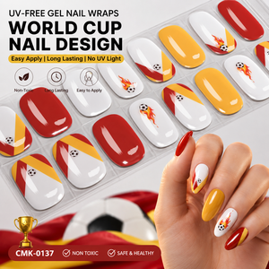 Autocollants 3D brillants pour ongles, motif football, en gel semi-durci, sans lampe UV, pour le sport et le nail art, vente en gros pour salons - Product Image 5
