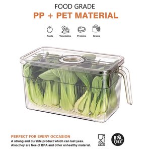 Fridge Storage Container Fridge Organizer <b>Bin</b> <b>Plastic</b> Food Silver Ion Antibacterial Protection Fridge Food Container - Product Image 4
