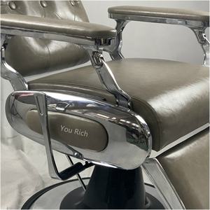 Ghế cắt tóc cổ điển màu xám, ghế salon phổ biến dành cho tiệm cắt tóc, nội thất salon bền chắc với bơm chịu lực lớn - Product Image 6