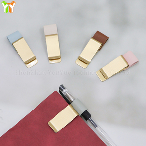 Kim Loại Da Chủ Bút Brass Không Gỉ Tạp Chí Máy Tính Xách Tay Bút Chì Chủ Bookmark Kim Loại Clip Văn Phòng Nguồn Cung Cấp Bút Vòng Lặp - Product Image 3