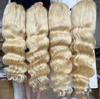 Perruque frontale sans colle HD 13x6 en cheveux humains vierges bruts 613 de 40 pouces, couleur blonde, cheveux indiens et cambodgiens bruts