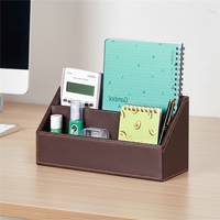 Armoire de rangement en cuir pour dossiers - Boîte de rangement de bureau élégante et créative pour étudiants, étagère, organisateur de bureau en métal, grande capacité