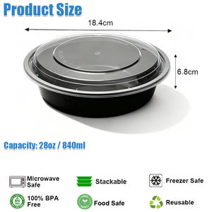กล่อ<span class=keywords><strong>ง</strong></span>อาหารปลอดภัย ขนาด 28 ออนซ์ สำหรับอาหารแบบนำกลับ พร้อมซองอุ่นอาหารในตัว  ภาชนะใส่อาหารแบบใช้แล้วทิ้<span class=keywords><strong>ง</strong></span> ดีไซน์สวยงาม กล่อ<span class=keywords><strong>ง</strong></span>พลาสติกใส่อาหารกลา<span class=keywords><strong>ง</strong></span>วันพร้อมฝาปิด - Product Image 2