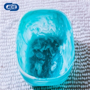 Saladier en résine fait à la main avec marbre écologique et <span class=keywords><strong>technique</strong></span> polie à effet <span class=keywords><strong>Aqua</strong></span> Swirl pour la décoration intérieure - Product Image 3
