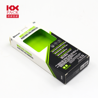 Boîte d'emballage en papier personnalisée pour accessoires de téléphone, avec fenêtre, pour chargeur suspendu, câble de données, casque, emballage en carton à rabat