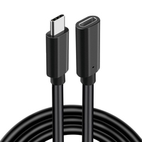 Cable de Extensión USB 3.1 Tipo-C Macho a Hembra, Transferencia de Datos de 10 Gbps, Carga Rápida PD de 100 W y 5 A, 4K/60 Hz, PVC Ecológico, Cámara IOS