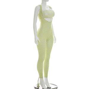 Viviblook J26ST153 Ensemble d'été pour femme, haut court sexy sans bretelles, combinaison sans manches à pois, ensemble deux pièces - Product Image 4