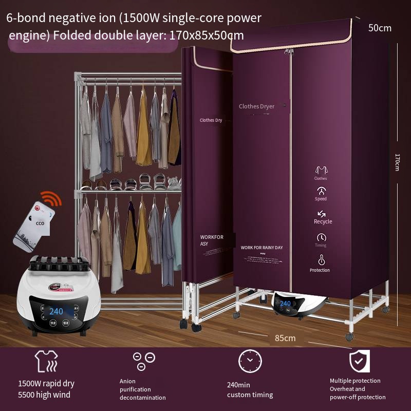 Purple 6 key fold large double layer