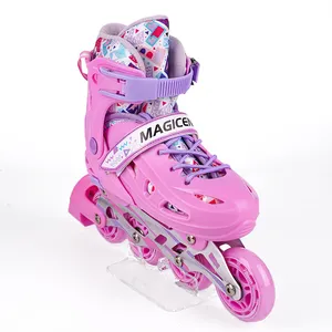 Colourful Flashing Roller Inline Skates for Kids Girls 4-Wheel Roller Skates with Flashing Wheels