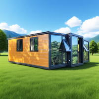 Maison conteneur extensible 20ft 40ft, maison préfabriquée portable avec 2-3 chambres pour bureau, habitation ou station balnéaire