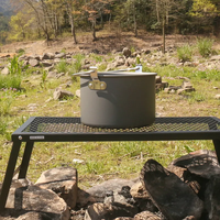 Ensemble de cuisine de camping-Réchaud de randonnée/réchaud portable compatible-Accessoires d'équipement de cuisine de camping Pot