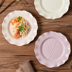 Assiette en céramique <span class=keywords><strong>de</strong></span> style <span class=keywords><strong>cour</strong></span> européenne à texture créative assiettes en céramique bols pour plats et assiettes - Product Image 5
