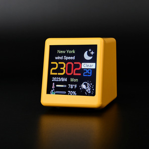 Smart Desktop Electronic <b>Clock</b> Square Wifi Weather Station <b>Digital</b> Ornament With Temperature Humidity Display - Product Image 1