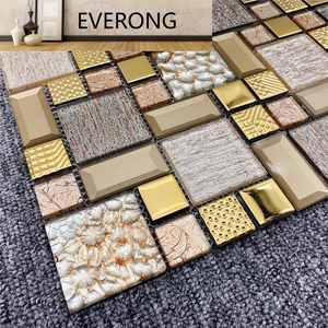 Tuile de mosaïque en verre de fleur d'usine pour la décoration à la maison de tuile de mosaïque de dosseret de cuisine avec la tuile de frontière de prix bas pour la cuisine - Product Image 6